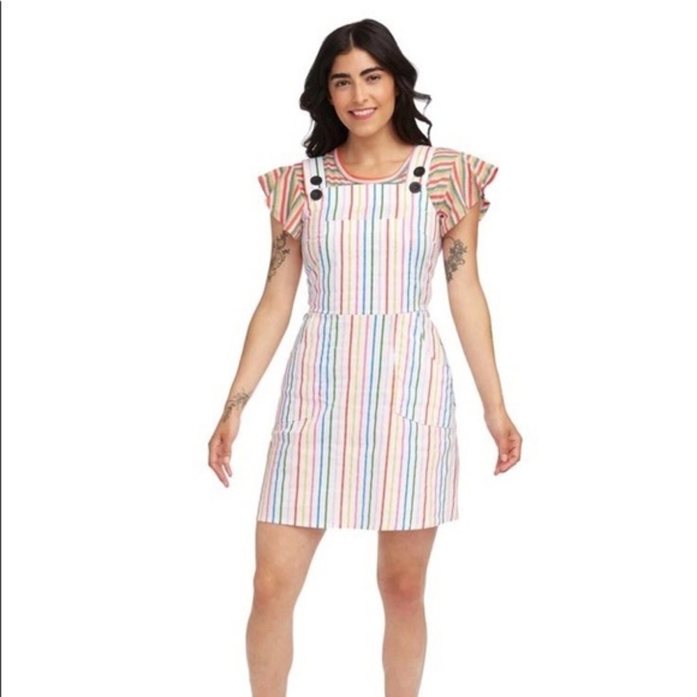 Bando X Nooworks Rainbow Stripe Overall Dress